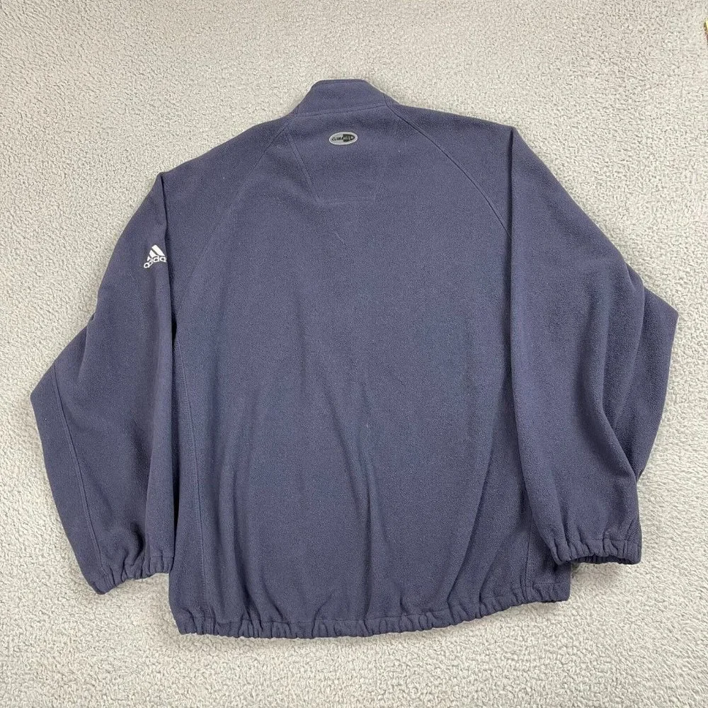 Adidas Logo Fleece Half-Zip Quarter-Zip Pullover Blue Size Medium M Used‎